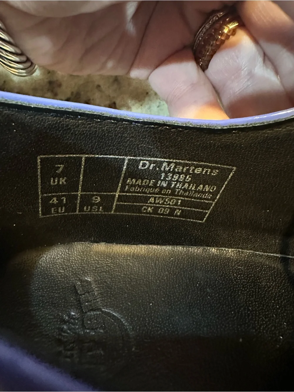 Rare Dr Martens 3989 Brogue Shoes Purple Blue Patent Leather Women US 9 UK 7 - Picture 9 of 13